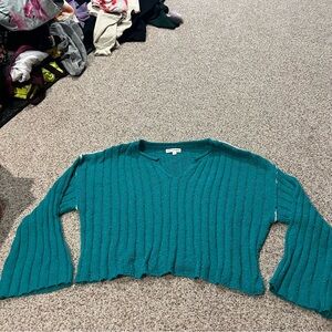 Newbury Kustom Green V-Neck Sweater